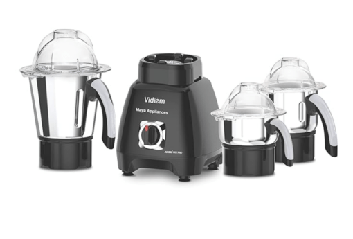 Vidiem Mixer Grinder 567 A Jumbo Mix Pro (Black) | 1000 Watts Mixer Grinder with 3 Leakproof Jars with self-lock for Wet & dry spices, chutneys & curries | 1 Year Warranty | Mixer grinder